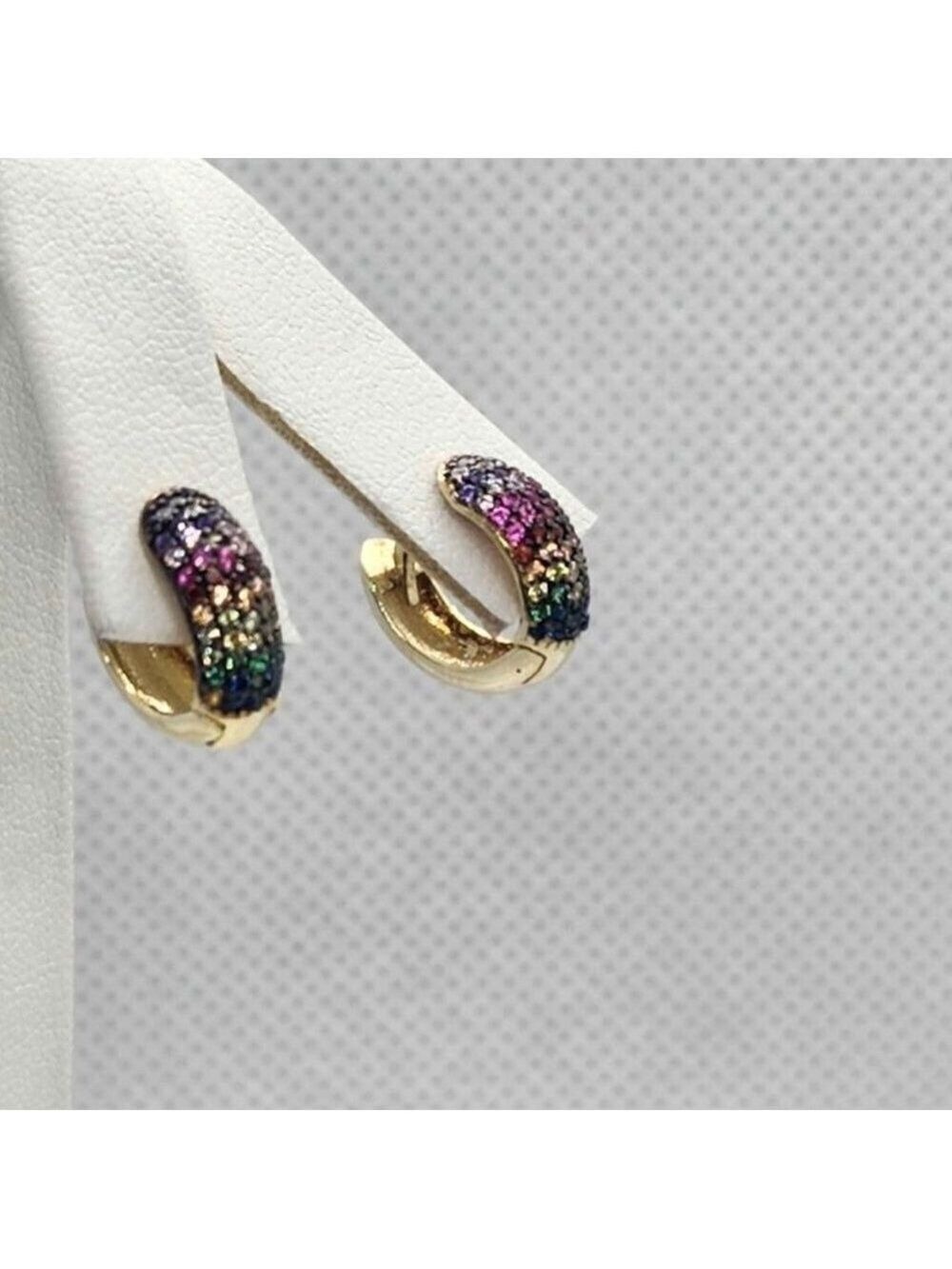 Brand New Sterling Silver 925 Multi Color Stones  Earrings